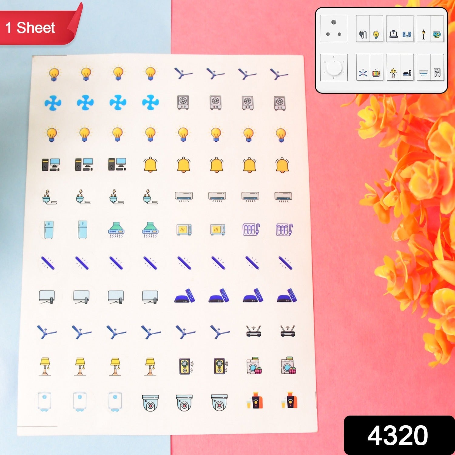 Smart Switch Icon Sticker Sheet (1 Sheet, 88 Icons) Smart Switch Icon Sticker Sheet (1 Sheet, 88 Icons)